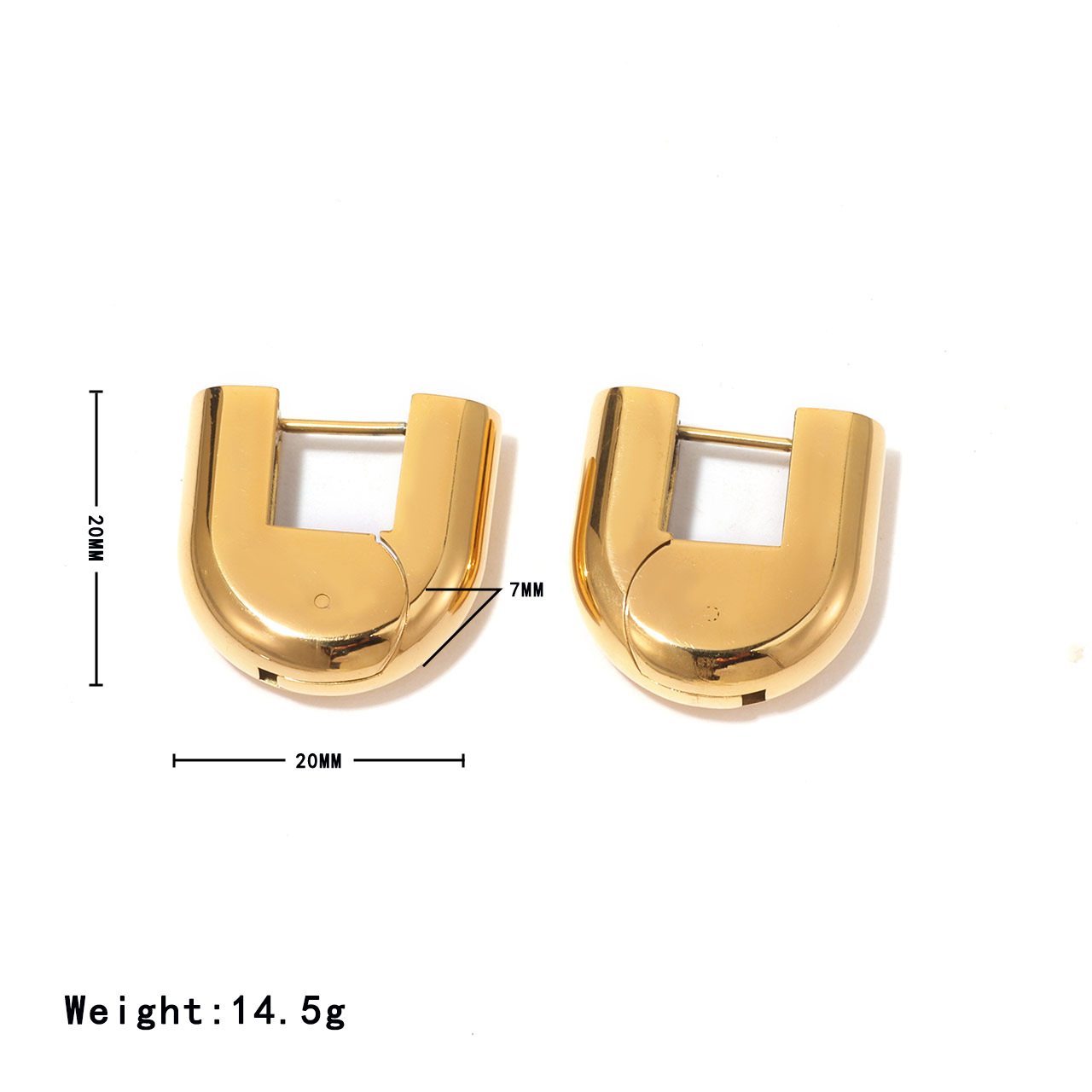 1 Piece Casual Vintage Style Solid Color Plating 304 Stainless Steel Gold Plated Earrings display picture 2