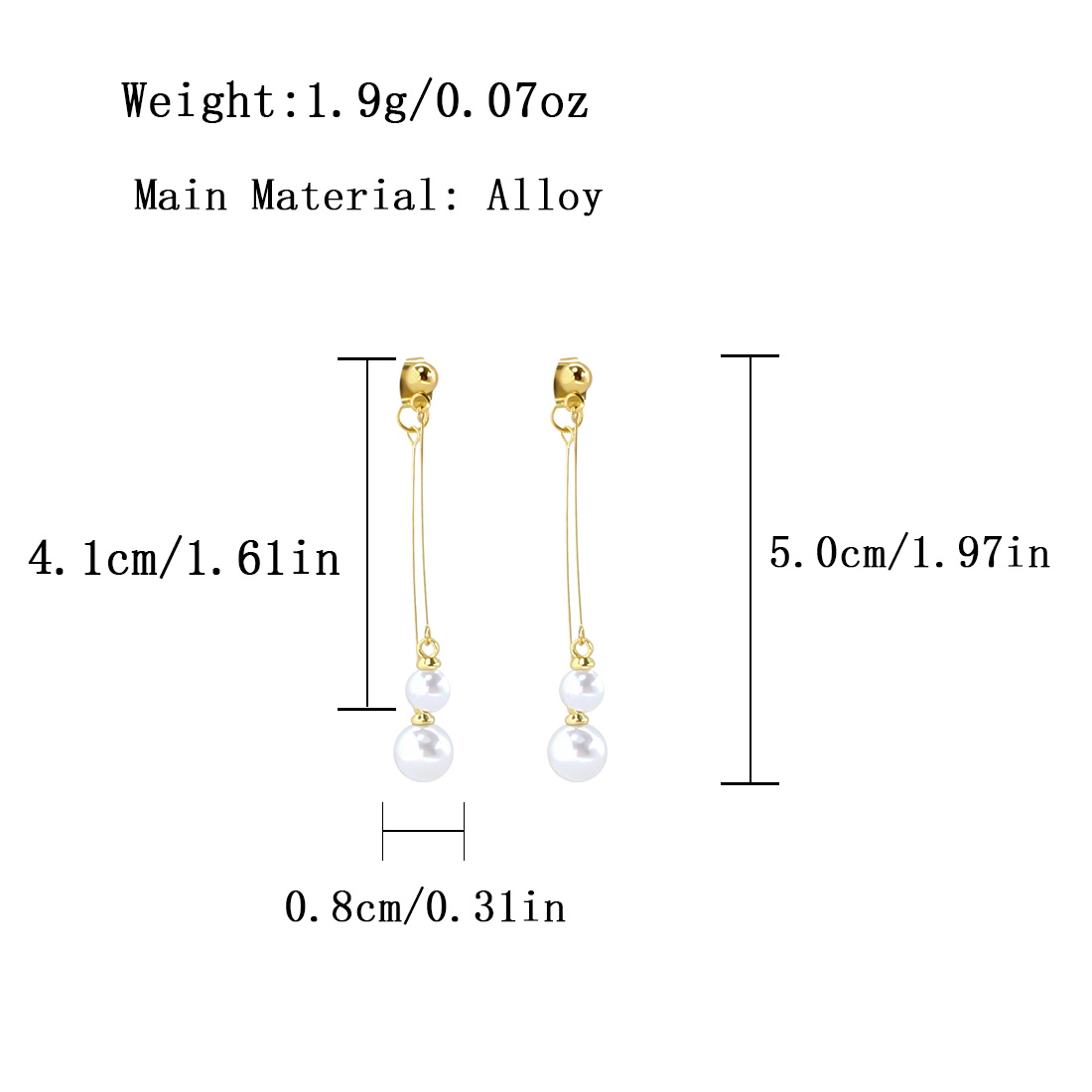1 Pair Sweet Commute Round Inlay Alloy Pearl Gold Plated Drop Earrings display picture 1