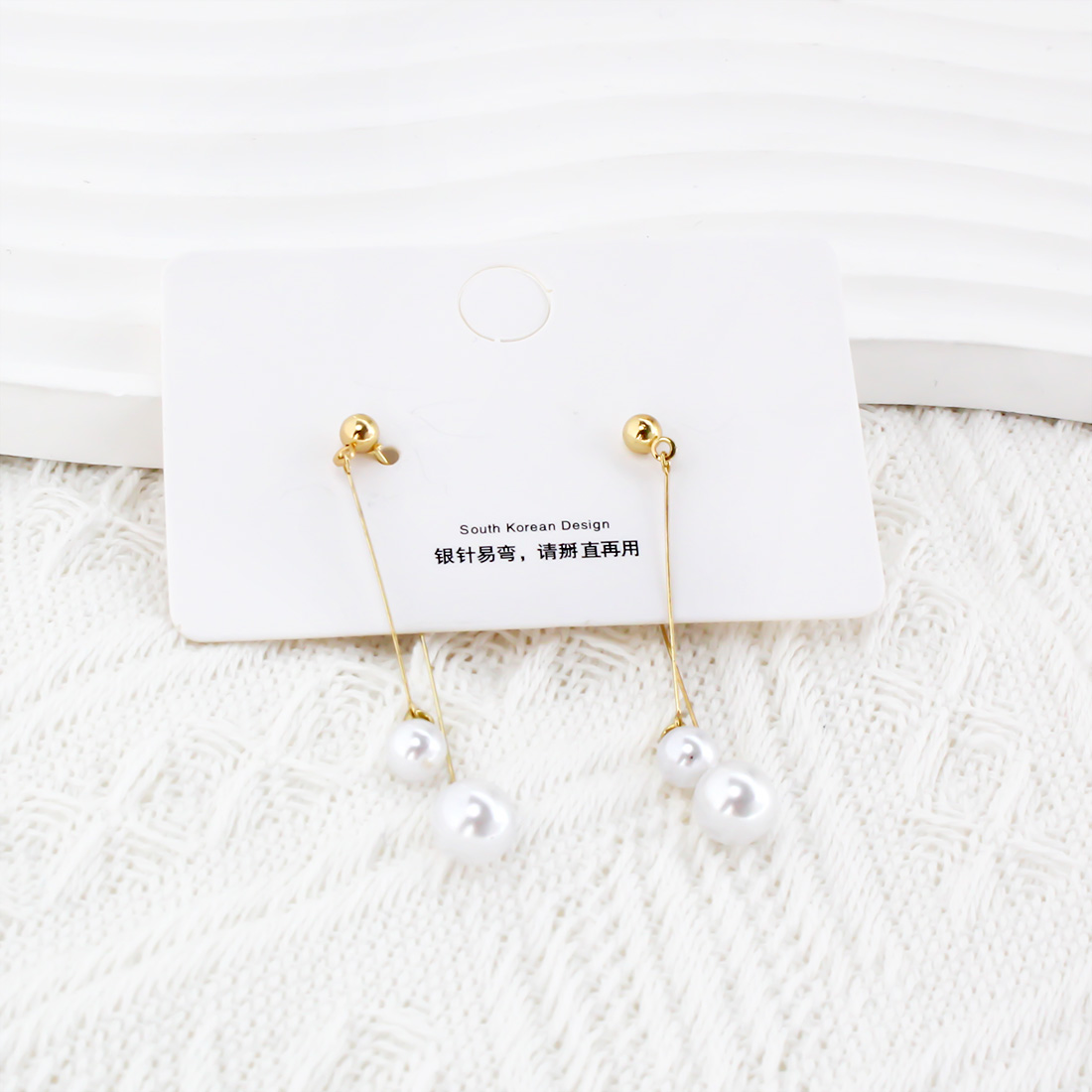 1 Pair Sweet Commute Round Inlay Alloy Pearl Gold Plated Drop Earrings display picture 3