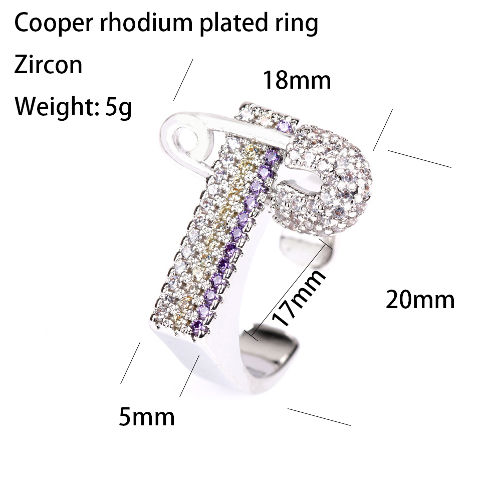 Copper 18K Gold Plated IG Style Basic Simple Style Inlay Geometric Zircon Adjustable Ring display picture 7
