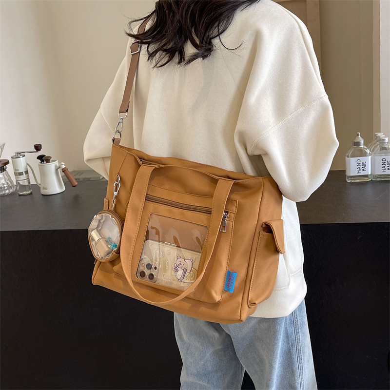 Femmes Grande Toile Couleur Unie Style Bcbg Style Classique Fermeture Éclair Sac À Main display picture 7