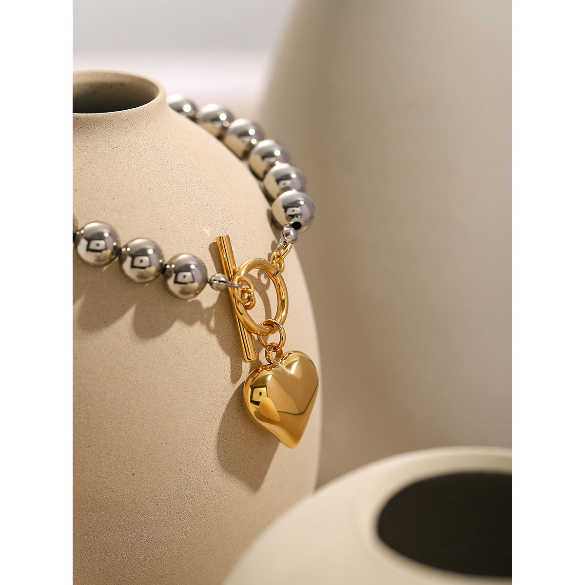 Edelstahl 304 18 Karat Vergoldet Einfacher Stil Klassischer Stil Überzug Herzform Armbänder display picture 9