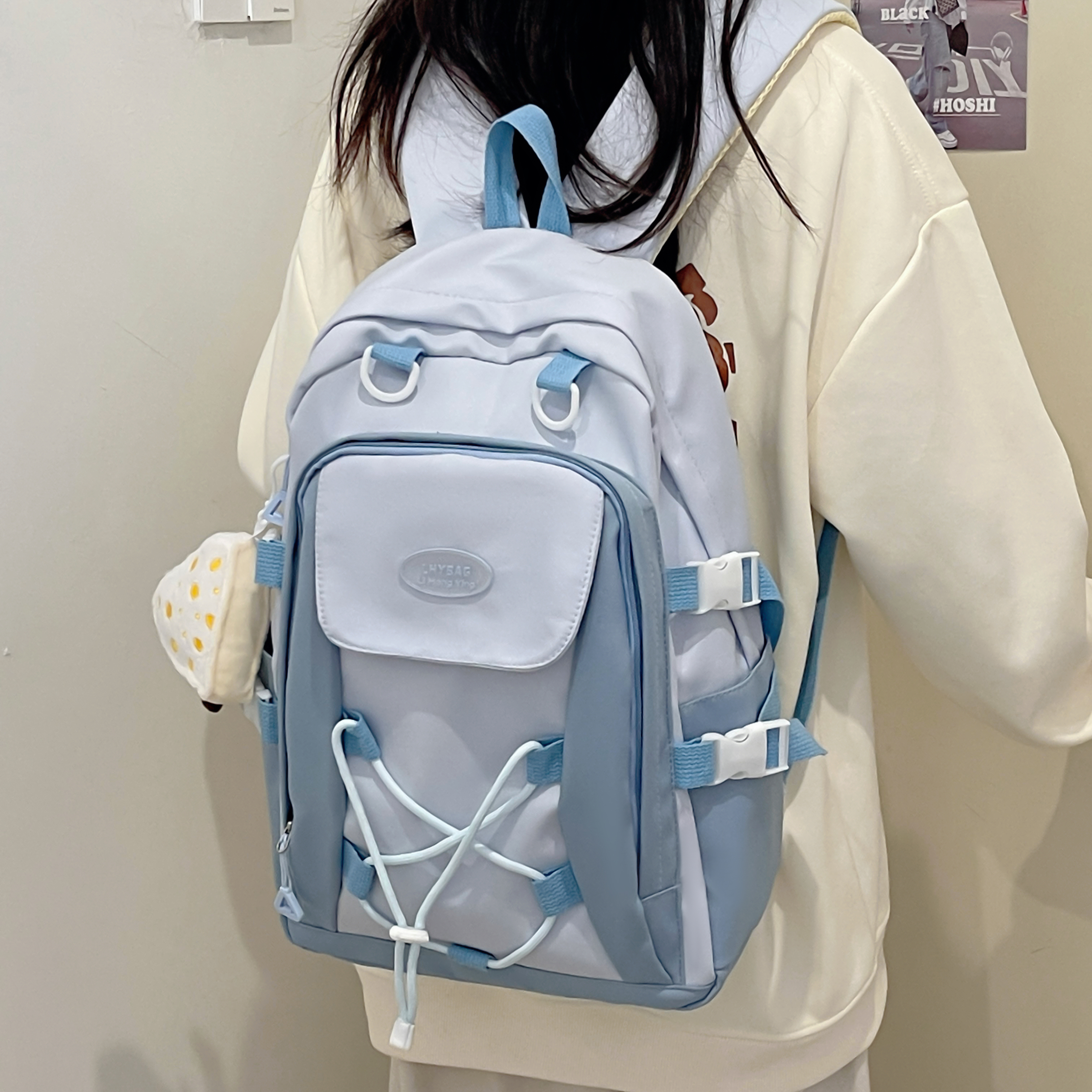 One Size Waterproof 20 Inch Solid Color School Daily School Backpack display picture 12
