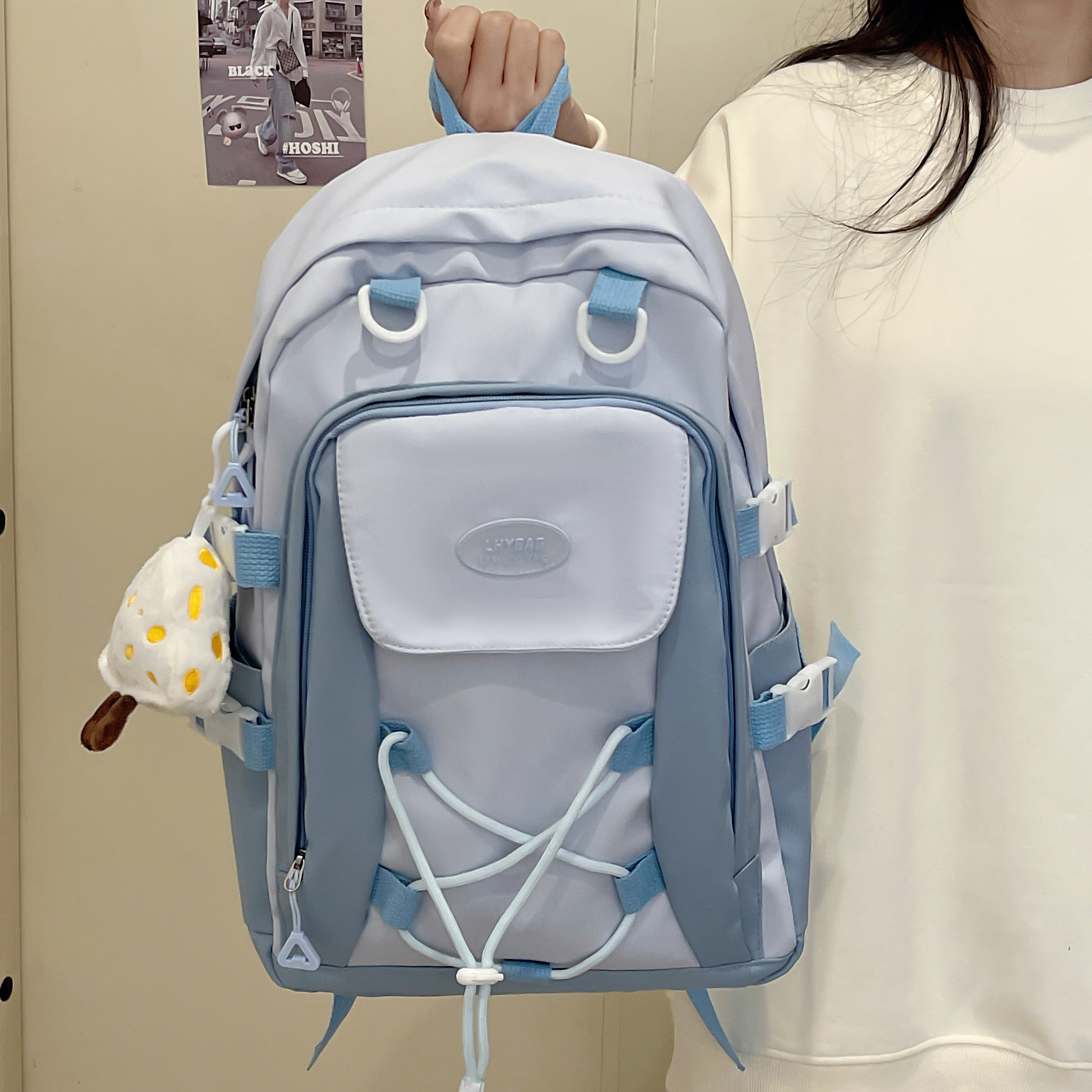 One Size Waterproof 20 Inch Solid Color School Daily School Backpack display picture 14