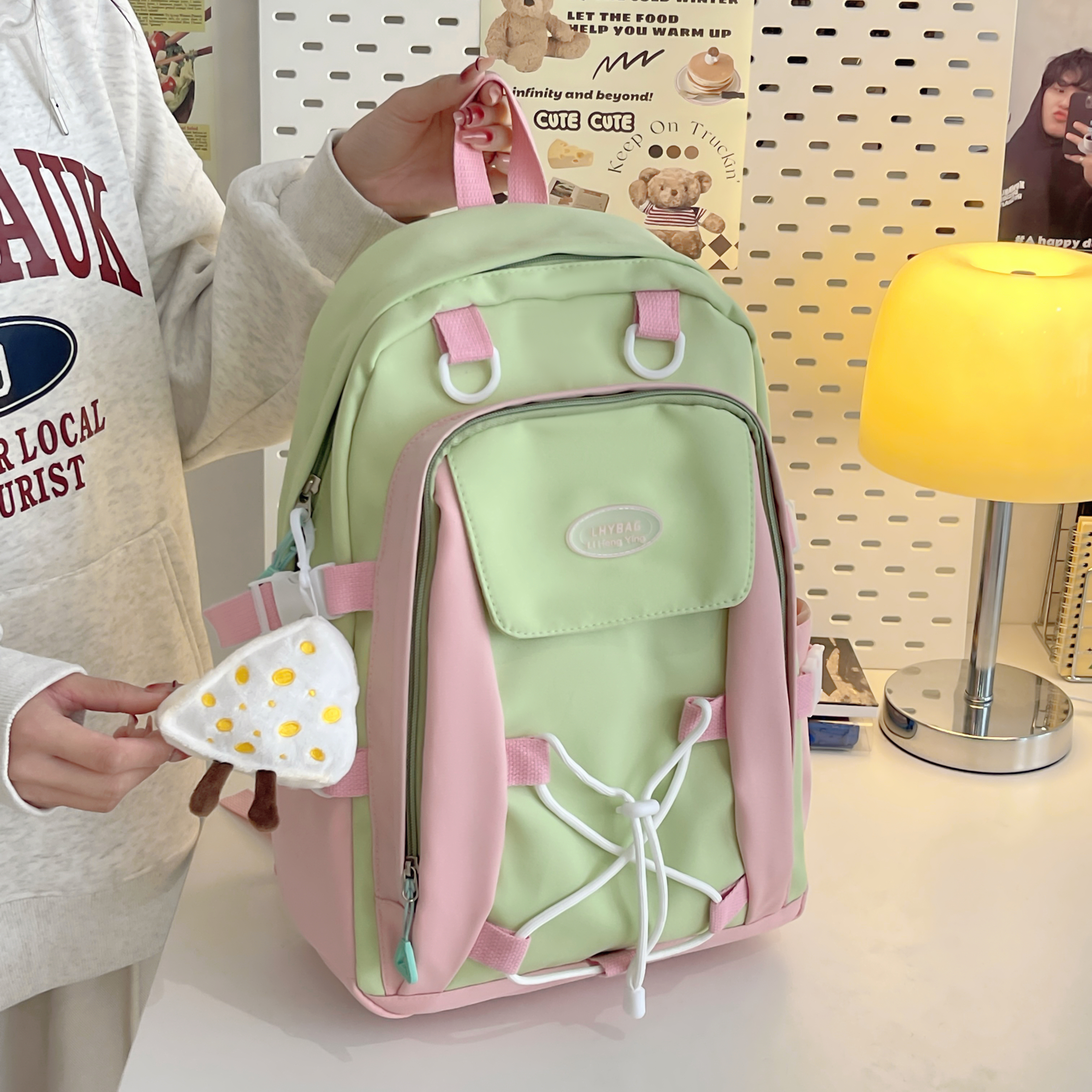 One Size Waterproof 20 Inch Solid Color School Daily School Backpack display picture 16