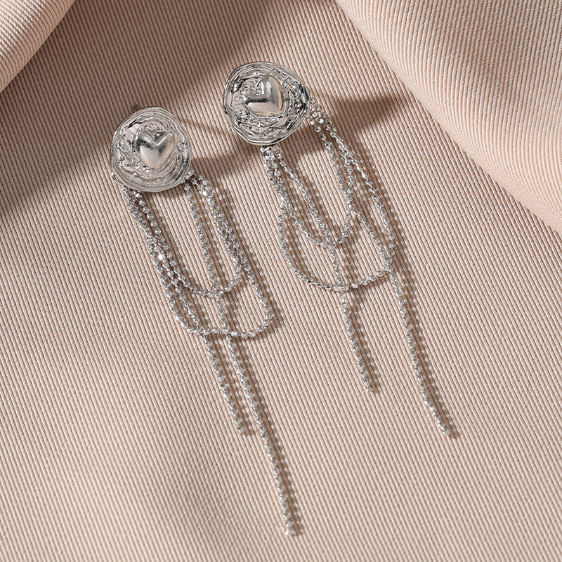 1 Pair Simple Style Classic Style Solid Color Inlay Alloy Rhinestones Drop Earrings display picture 4