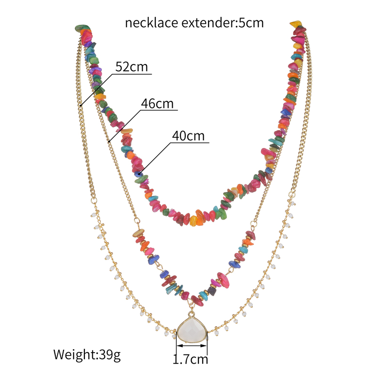 Wholesale Jewelry Casual Irregular Shell 304 Stainless Steel Beaded Gravel 18K Gold Plated Three Layer Necklace display picture 1