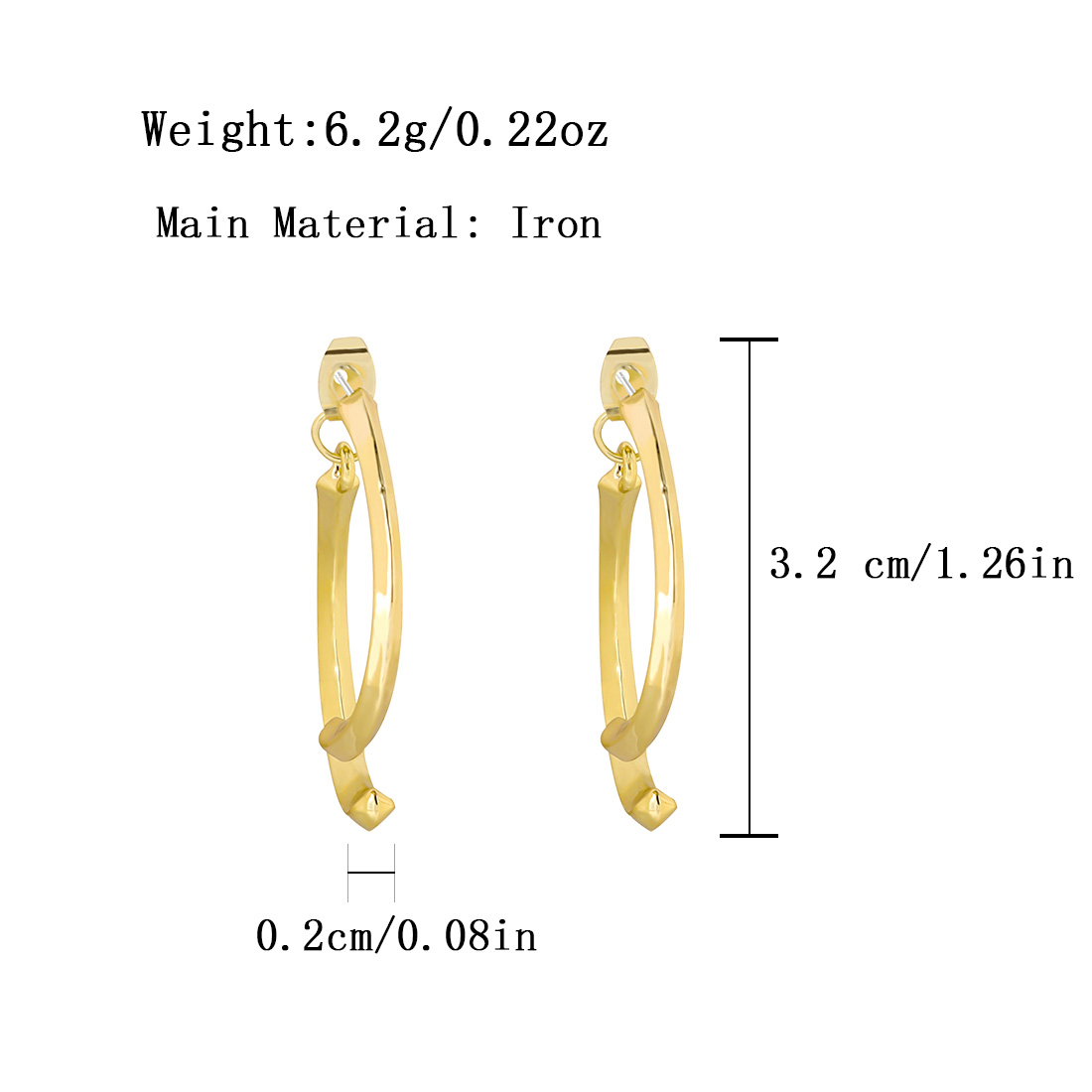 1 Paar Lässig Einfacher Stil Einfarbig Eisen Vergoldet Tropfenohrringe display picture 1