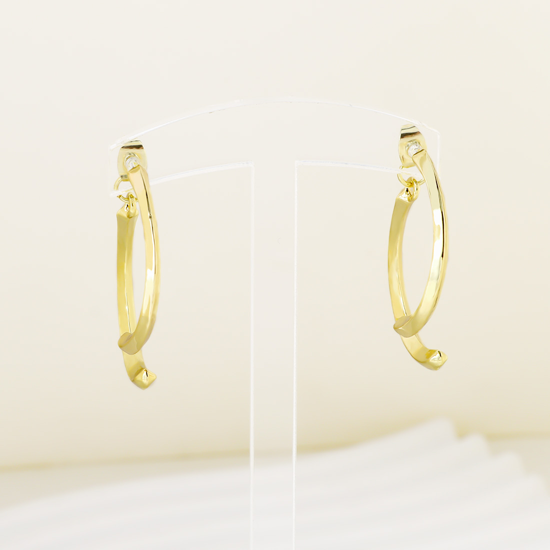 1 Pair Casual Simple Style Solid Color Iron Gold Plated Drop Earrings display picture 4