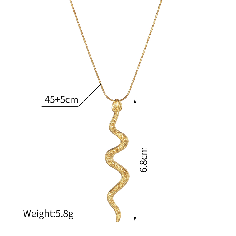 Steel 18K Gold Plated Simple Style Classic Style Twist Snake Titanium Steel Pendant Necklace display picture 1