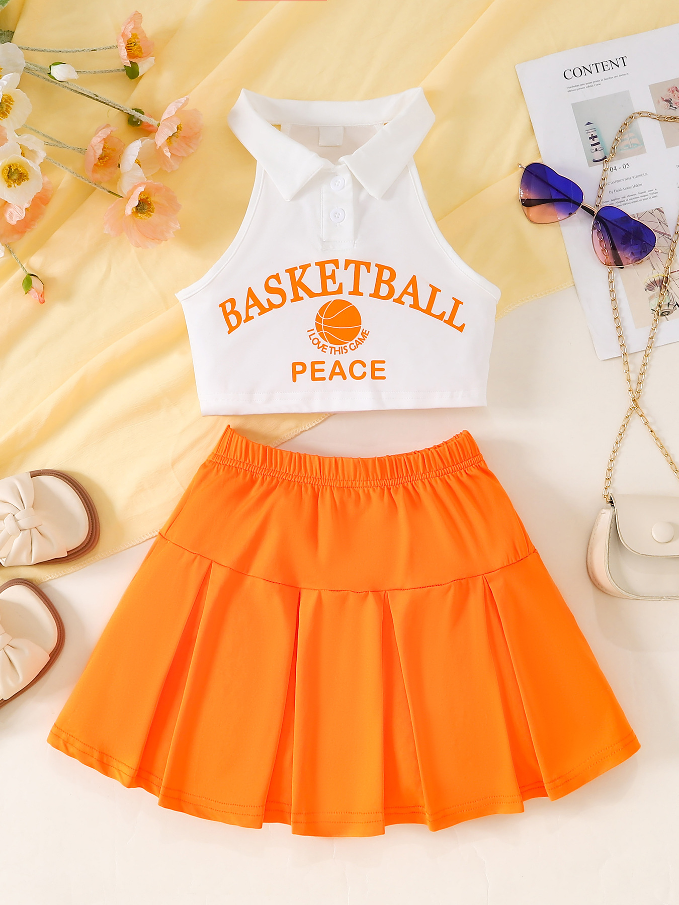 Preppy Style Sports Letter Polyester Girls Clothing Sets display picture 1