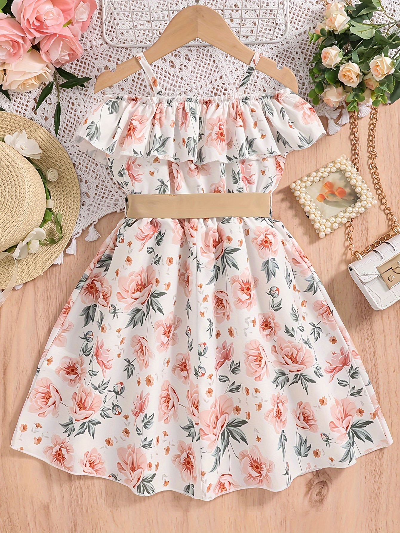 Princess Flower Polyester Girls Dresses display picture 2