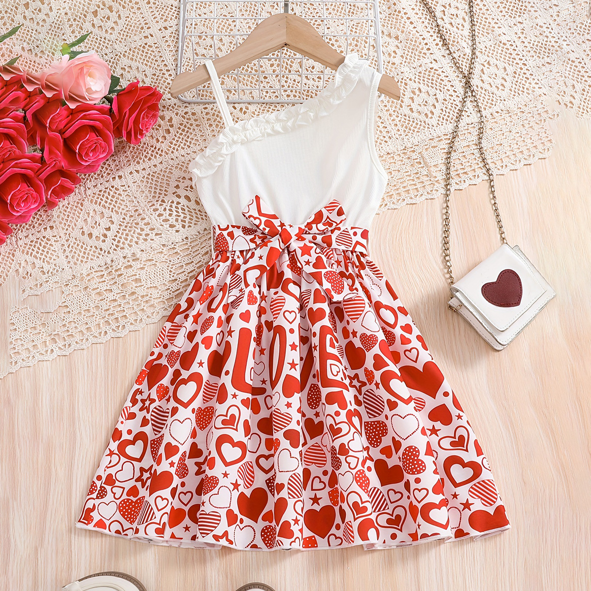 Streetwear Letter Heart Shape Polyester Girls Dresses display picture 1