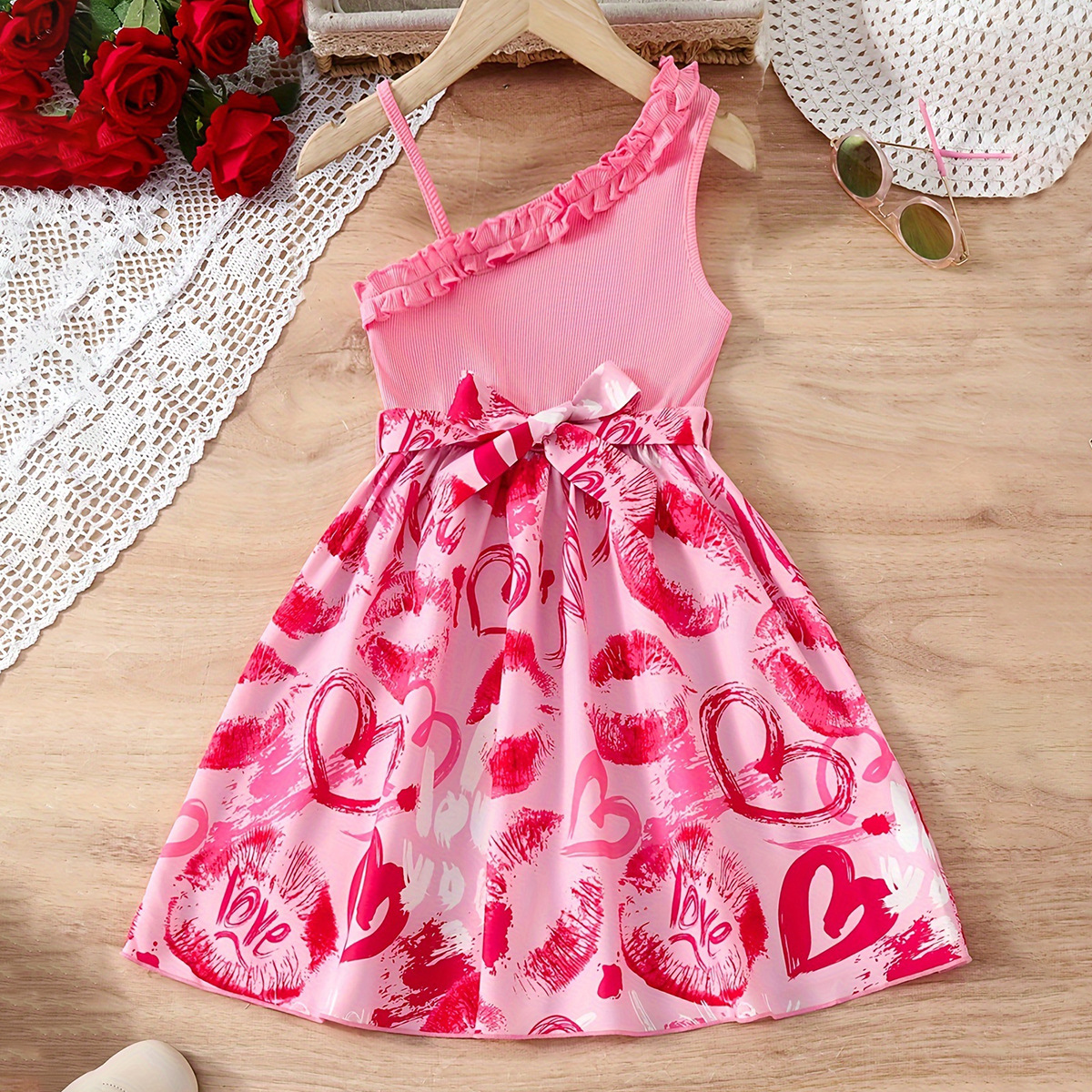 Streetwear Letter Heart Shape Polyester Girls Dresses display picture 5