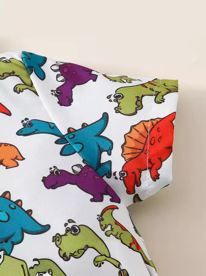 Cute Cartoon Dinosaur Polyester Boys Clothing Sets display picture 4