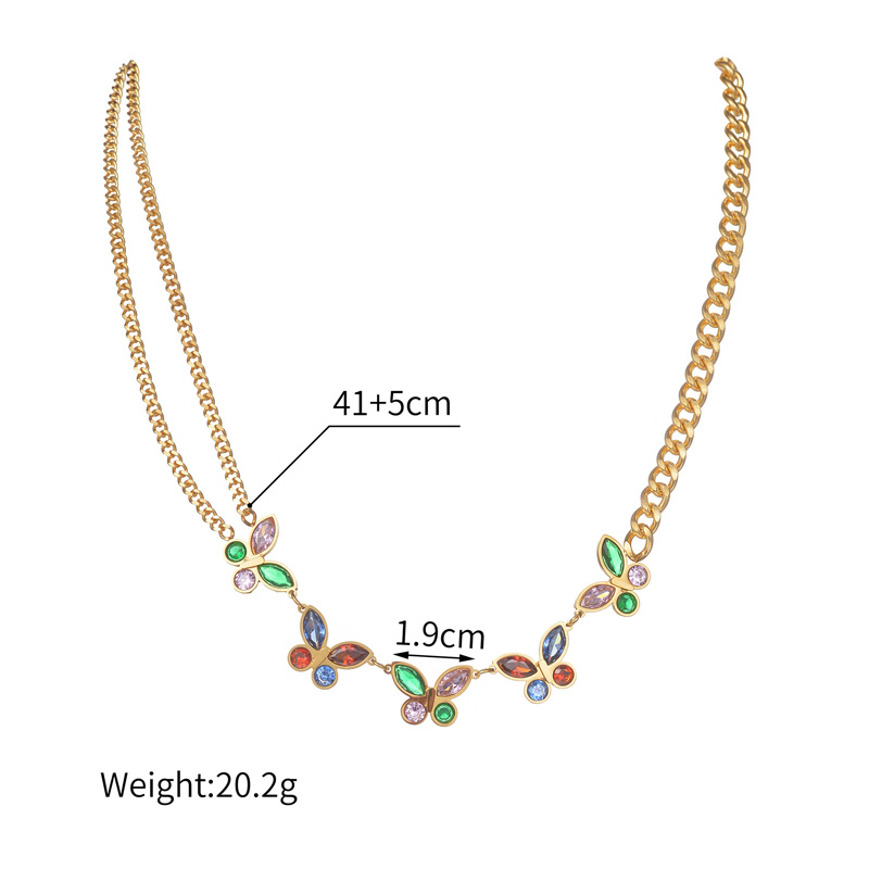 Steel 18K Gold Plated Simple Style Classic Style Plating Butterfly Necklace display picture 1