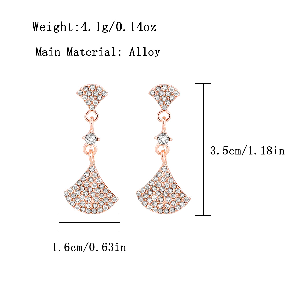 1 Pair Simple Style Classic Style Ginkgo Leaf Plating Inlay Alloy Rhinestones Gold Plated Drop Earrings display picture 1