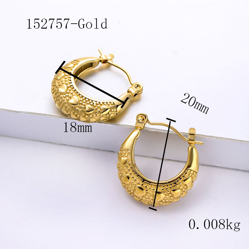 1 Piece Simple Style Classic Style Heart Shape 304 Stainless Steel Earrings display picture 2