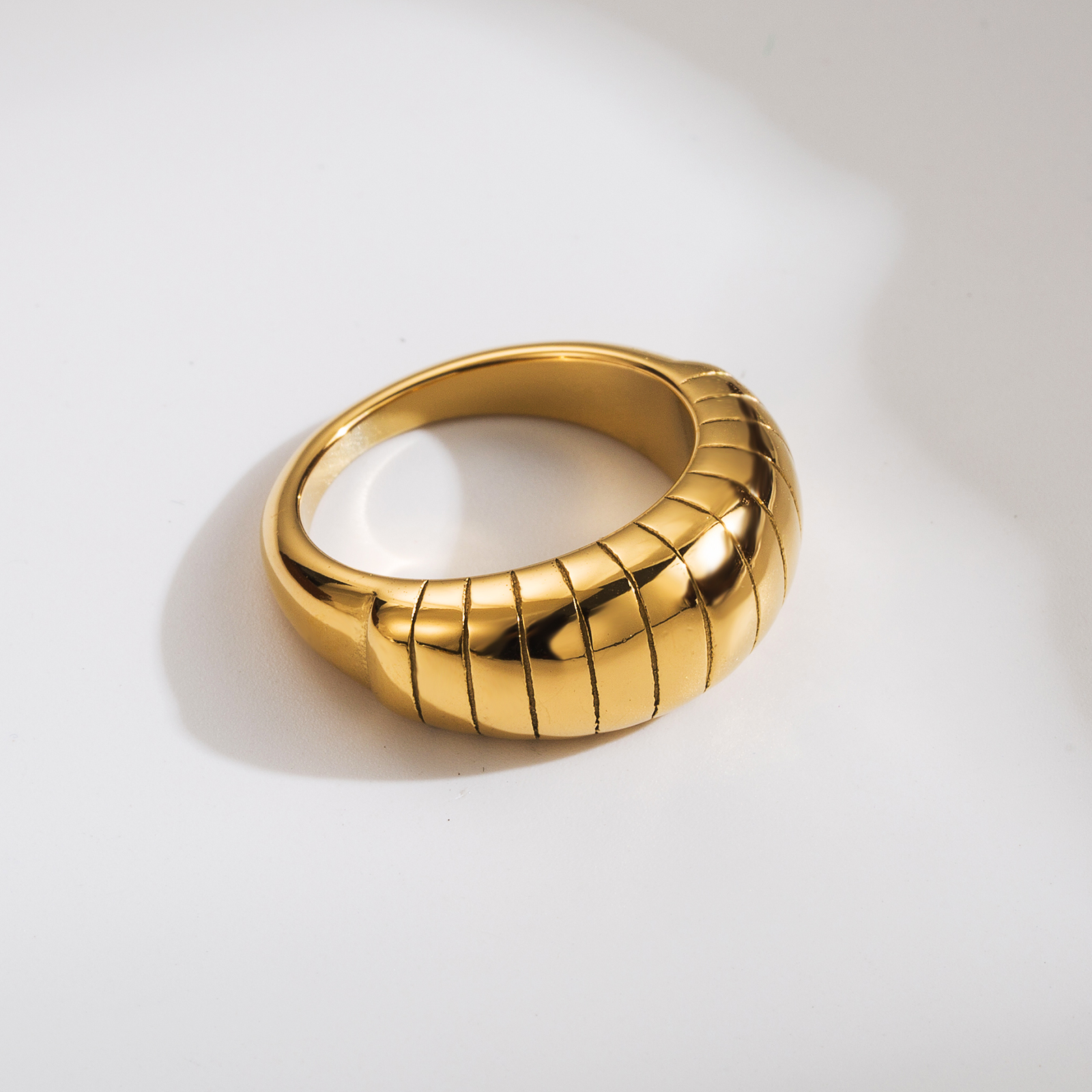 Basic Einfacher Stil Einfarbig Edelstahl 304 18 Karat Vergoldet Ringe In Masse display picture 4