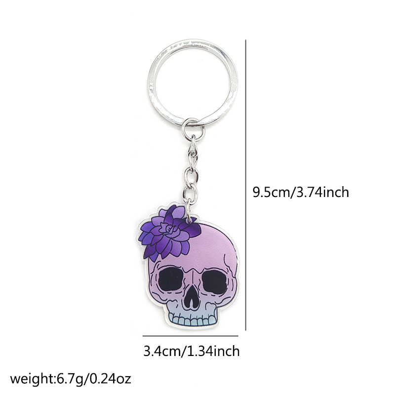 Exaggerated Funny Skull Arylic Alloy Halloween Bag Pendant Keychain display picture 1