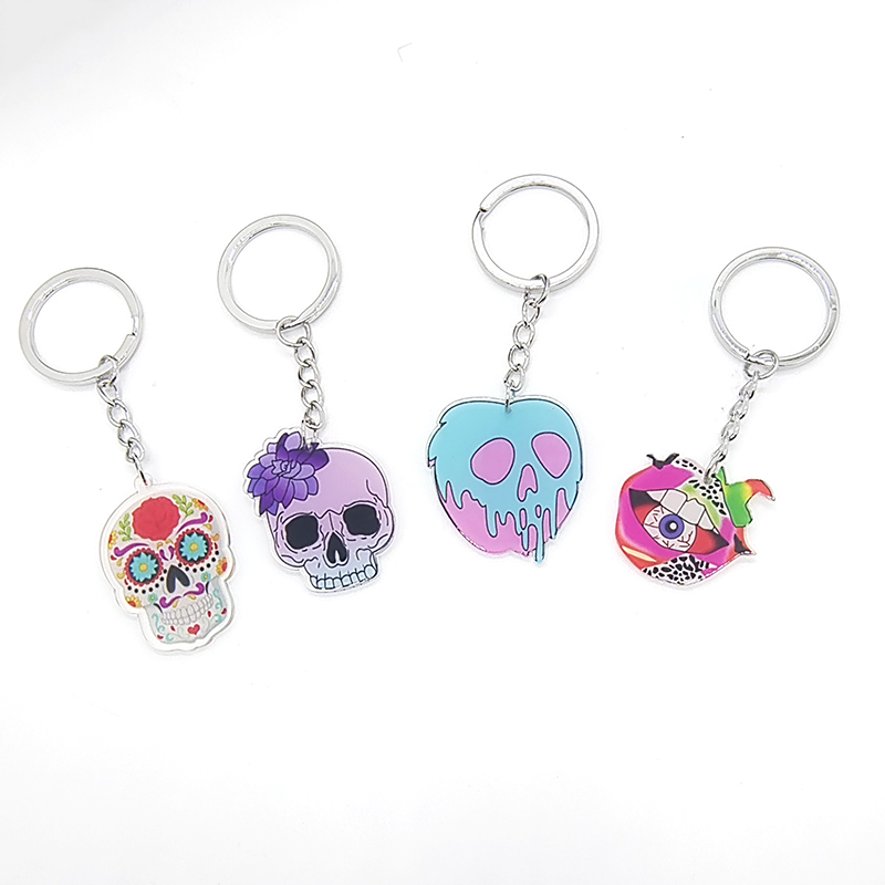 Exaggerated Funny Skull Arylic Alloy Halloween Bag Pendant Keychain display picture 6