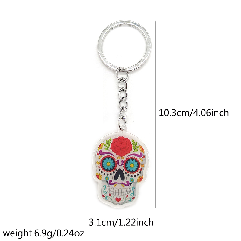 Exaggerated Funny Skull Arylic Alloy Halloween Bag Pendant Keychain display picture 3