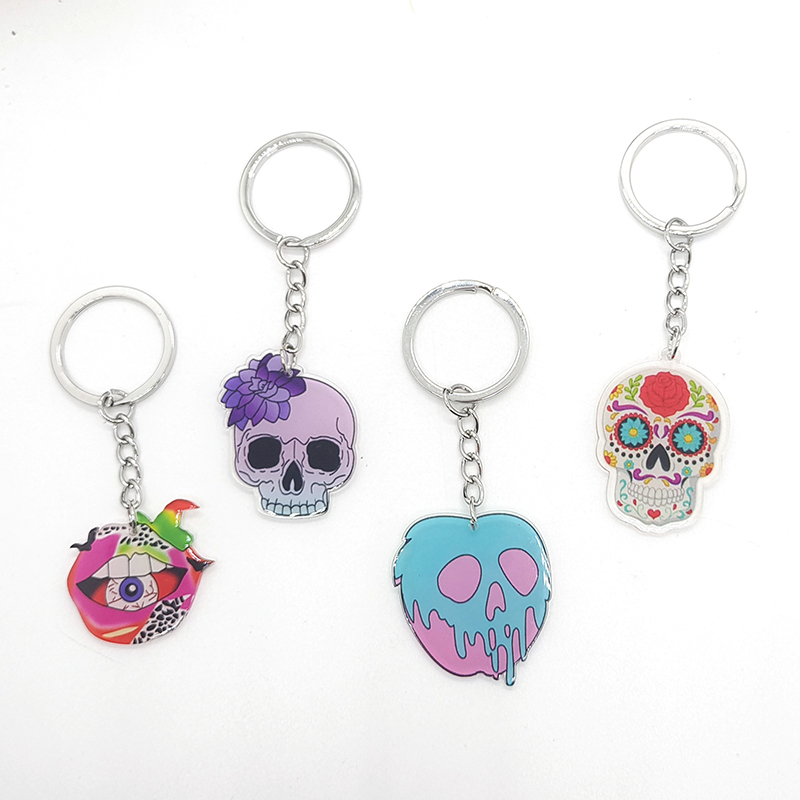 Exaggerated Funny Skull Arylic Alloy Halloween Bag Pendant Keychain display picture 9