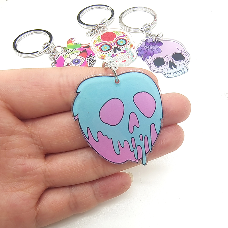 Exaggerated Funny Skull Arylic Alloy Halloween Bag Pendant Keychain display picture 12