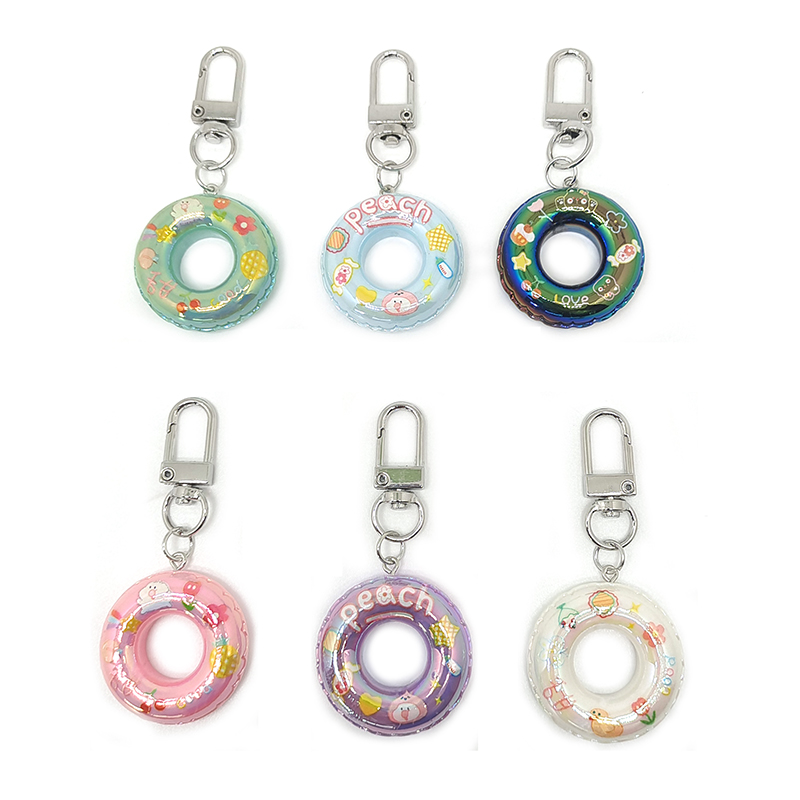 Casual Cartoon Style Cute Animal Round Fruit Alloy Resin Bag Pendant Keychain display picture 11