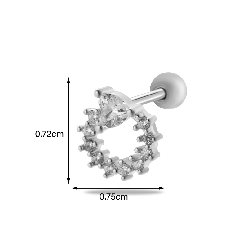 1 Stück Ohrknorpelringe &Stecker Einfacher Stil Klassischer Stil Herzform Blume Schmetterling Kupfer Inlay Zirkon Ohrknorpelringe &Stecker display picture 9