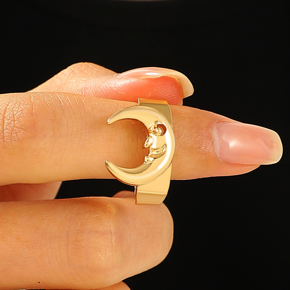 Basic Einfacher Stil Klassischer Stil Mond Legierung Frau Offener Ring display picture 1