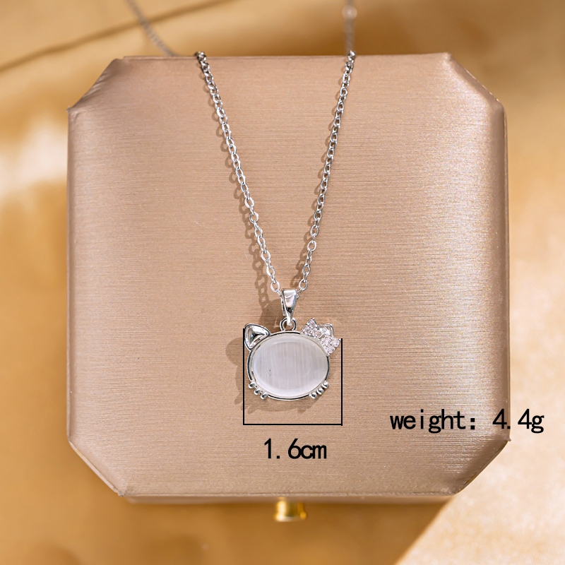 304 Stainless Steel Copper Elegant Lady Modern Style Inlay Letter Butterfly Lock Acrylic Zircon Pendant Necklace display picture 25
