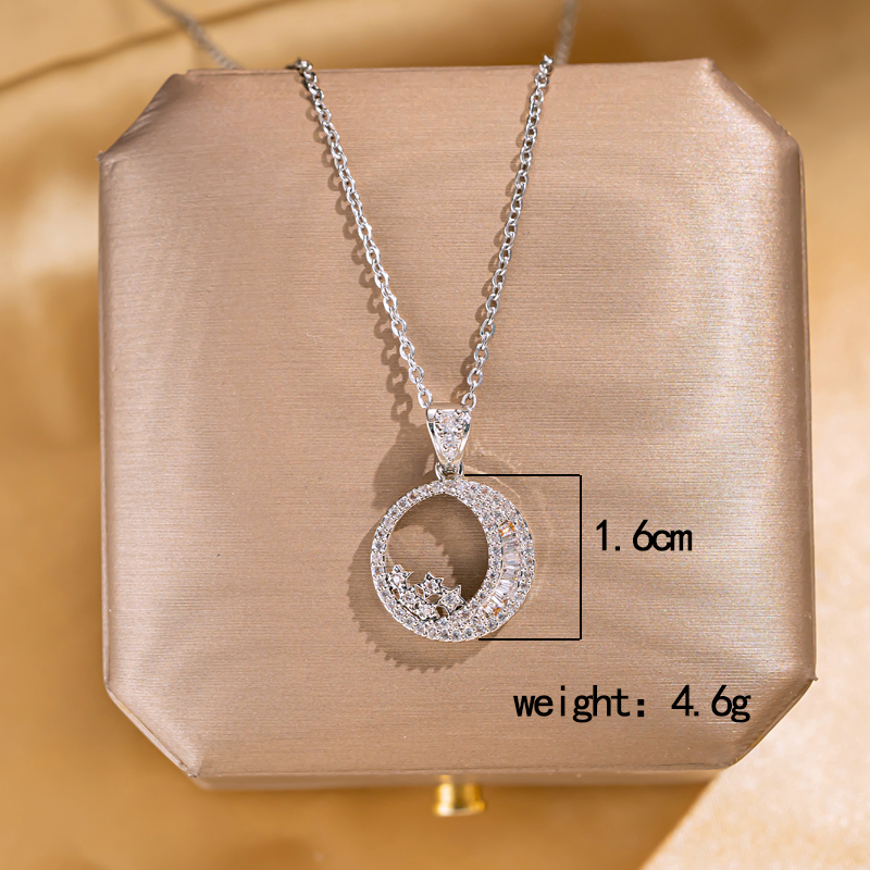 304 Stainless Steel Copper Elegant Lady Modern Style Inlay Letter Butterfly Lock Acrylic Zircon Pendant Necklace display picture 28