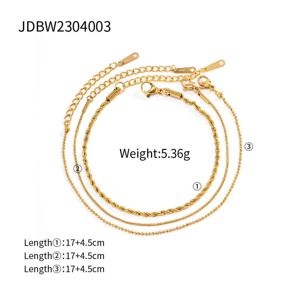 304 Stainless Steel 18K Gold Plated Simple Style Classic Style Plating Solid Color Bracelets display picture 1