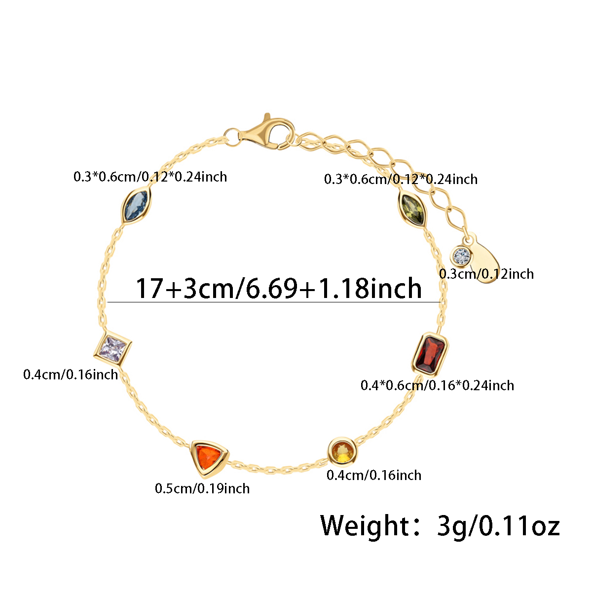 Sterling Silver Gold Plated Simple Style Classic Style Plating Inlay Geometric Zircon Bracelets display picture 1