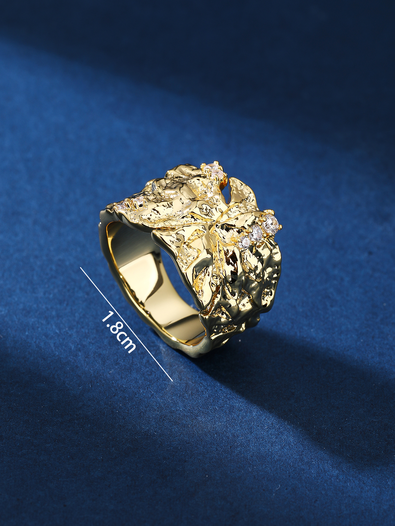 Cobre Chapados en oro de 18k Elegante Glamour Lujoso Enchapado Embutido Color Sólido Circón Anillos De Banda Ancha display picture 4