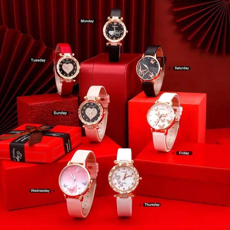 Casual Luxurious Heart Shape Buckle Quartz Women's Watches display picture 2