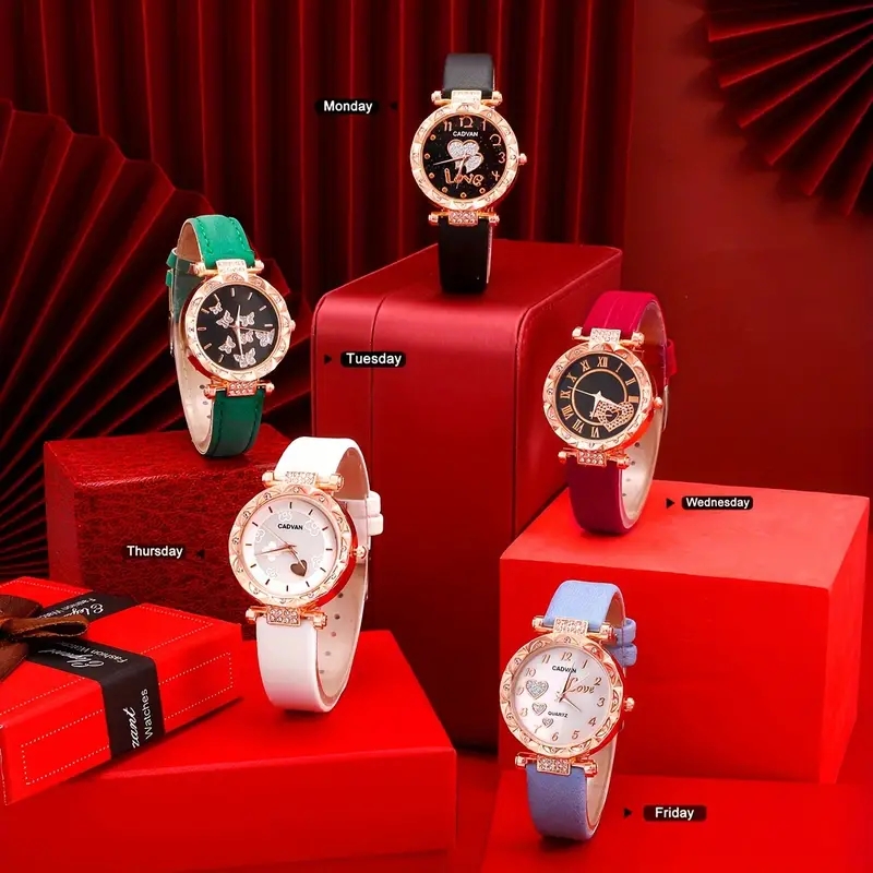 Hip-Hop Luxurious Heart Shape Buckle Quartz Women's Watches display picture 2