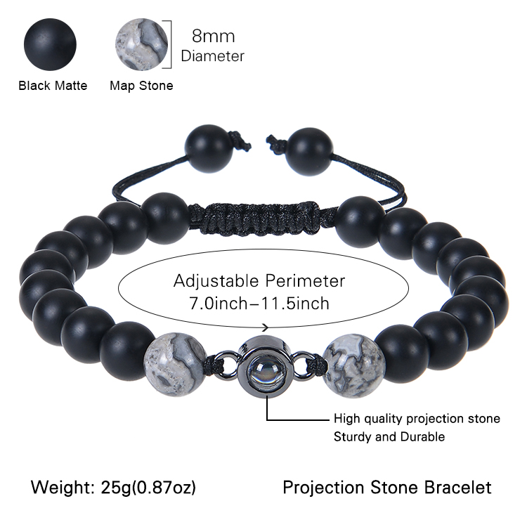 316 Stainless Steel  Natural Stone Simple Style Beaded Round Bracelets display picture 3