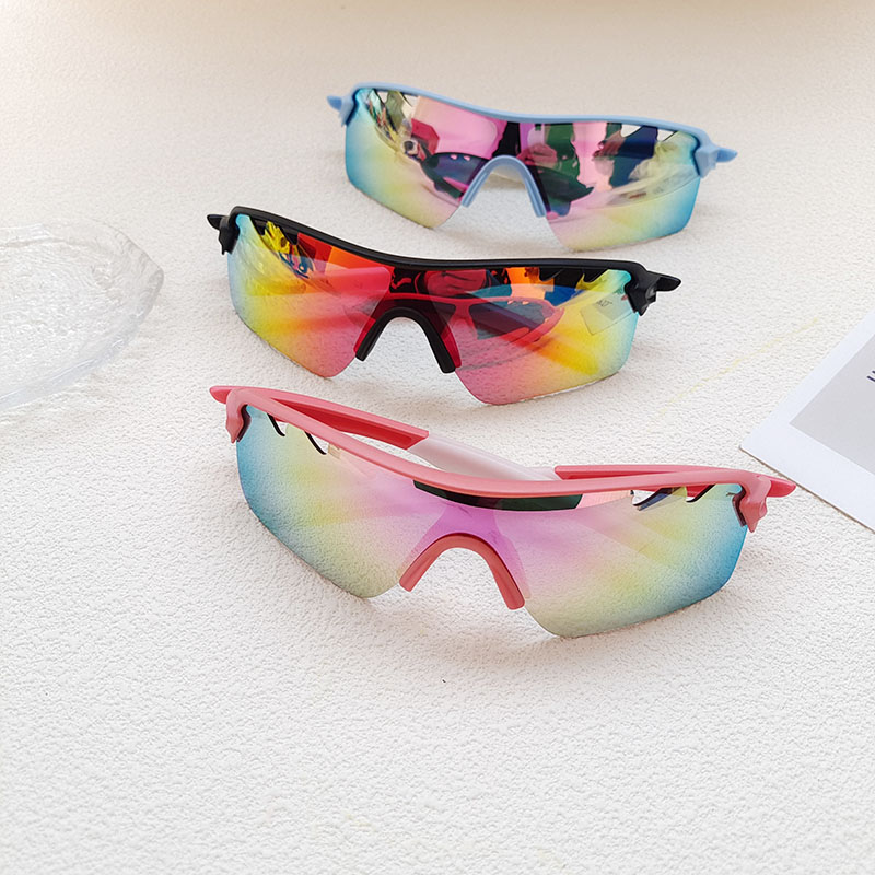 Casual Cool Style Color Block Pc Avaitor Half Frame Kids Sunglasses display picture 1