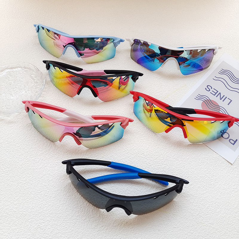 Casual Cool Style Color Block Pc Avaitor Half Frame Kids Sunglasses display picture 6