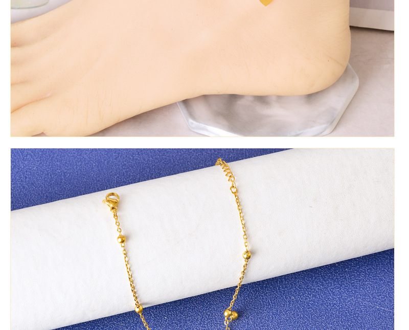 Simple Style Classic Style Heart Shape 304 Stainless Steel 18K Gold Plated Women's Anklet display picture 1