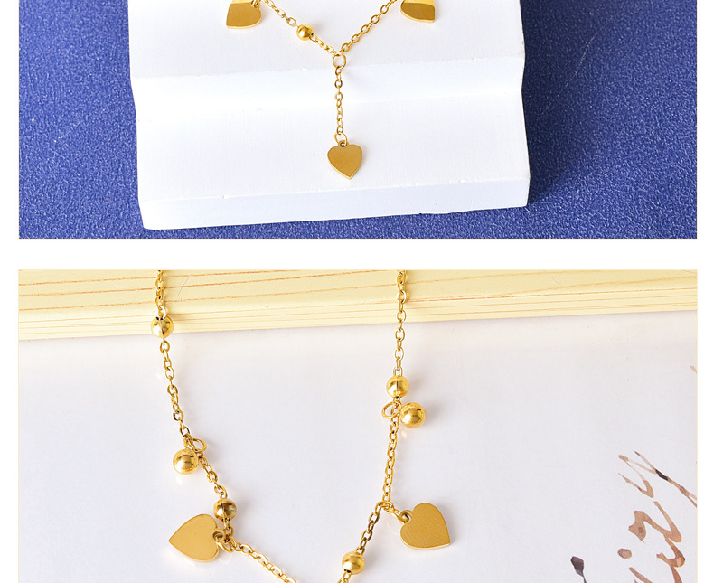 Simple Style Classic Style Heart Shape 304 Stainless Steel 18K Gold Plated Women's Anklet display picture 3