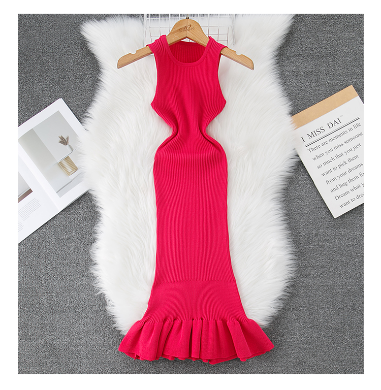 Women's Sheath Dress Casual Round Neck Sleeveless Solid Color Maxi Long Dress Daily display picture 8