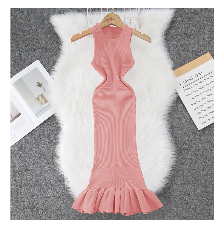 Women's Sheath Dress Casual Round Neck Sleeveless Solid Color Maxi Long Dress Daily display picture 6
