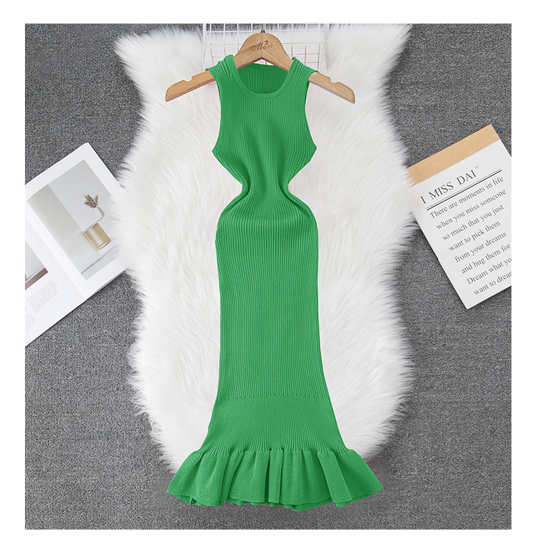 Women's Sheath Dress Casual Round Neck Sleeveless Solid Color Maxi Long Dress Daily display picture 4