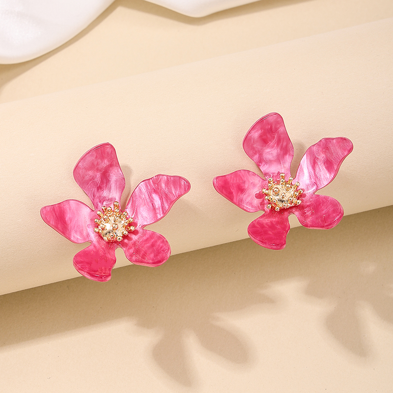 1 Paire Style Simple Style Classique Fleur Alliage Boucles D'Oreilles display picture 1