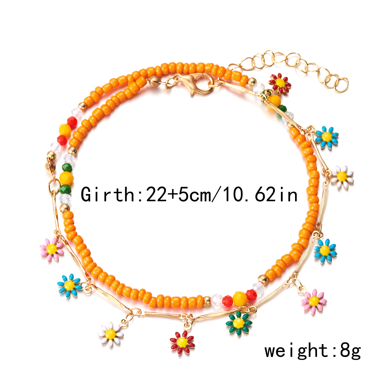 Beach Tropical Daisy Alloy Plastic Wholesale Anklet display picture 14