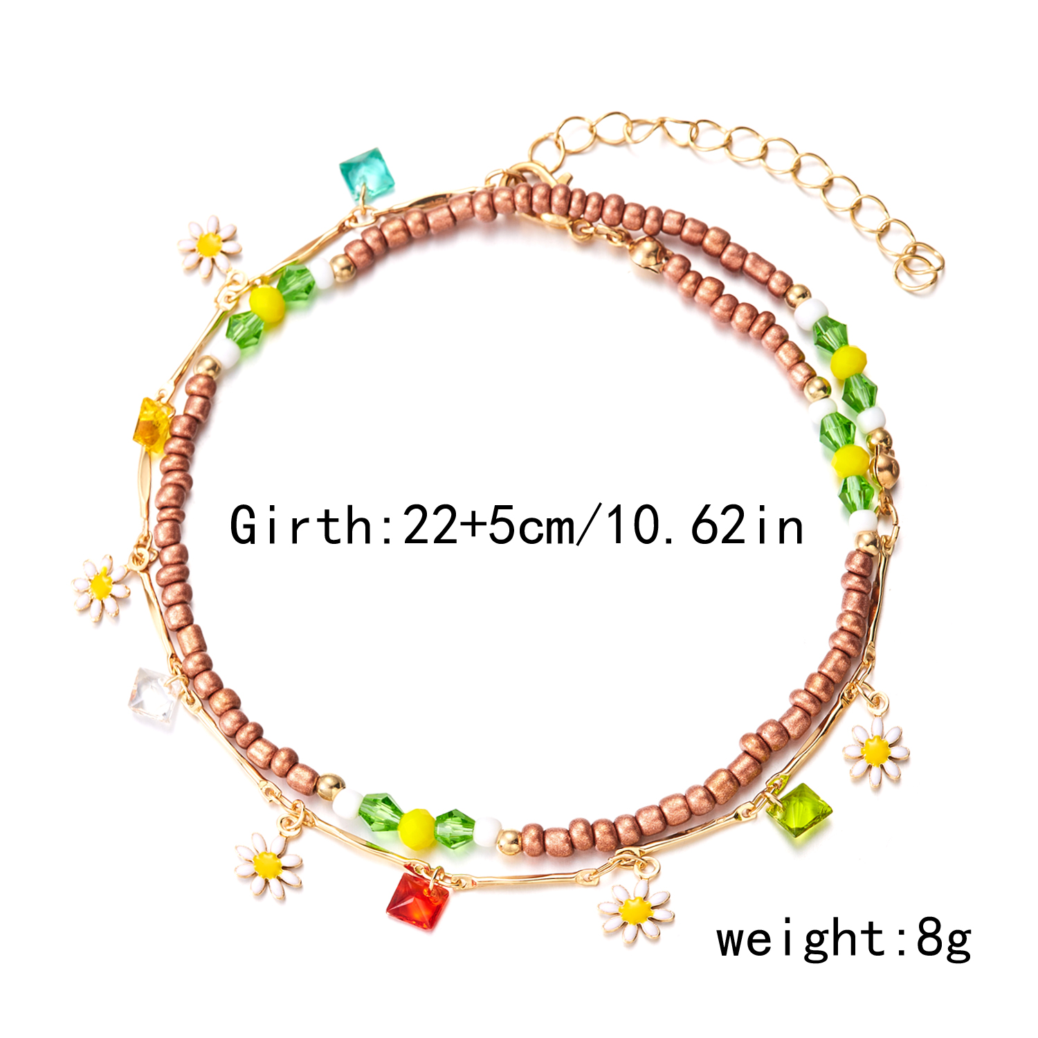 Beach Tropical Daisy Alloy Plastic Wholesale Anklet display picture 19