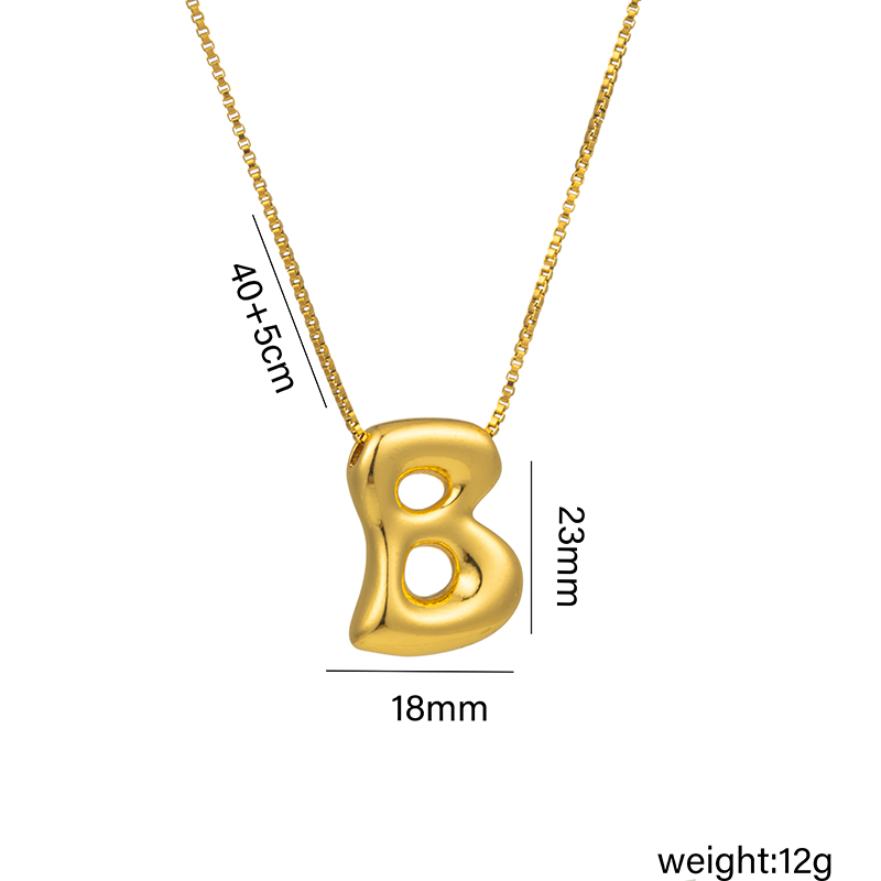 Titanium Steel 18K Gold Plated Hip-Hop Simple Style Plating Letter Pendant Necklace display picture 1